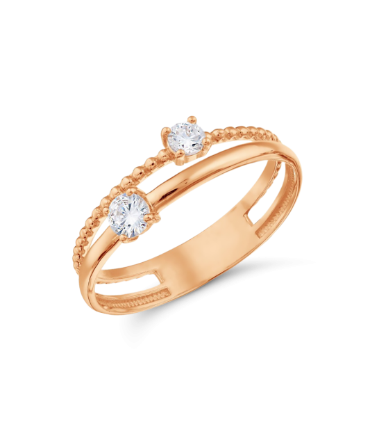 Gold ring with zircons