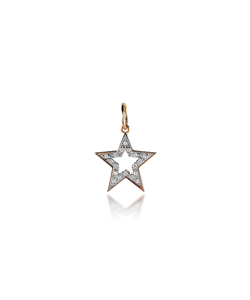 Gold pendant with zircons "star"