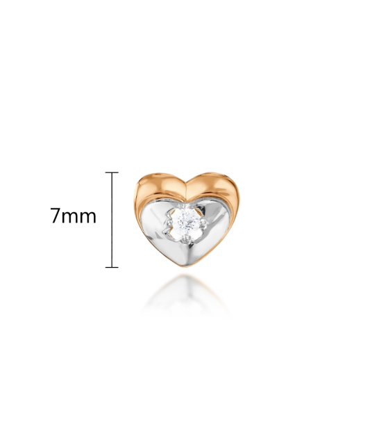 Gold pendant with zirconium "heart"
