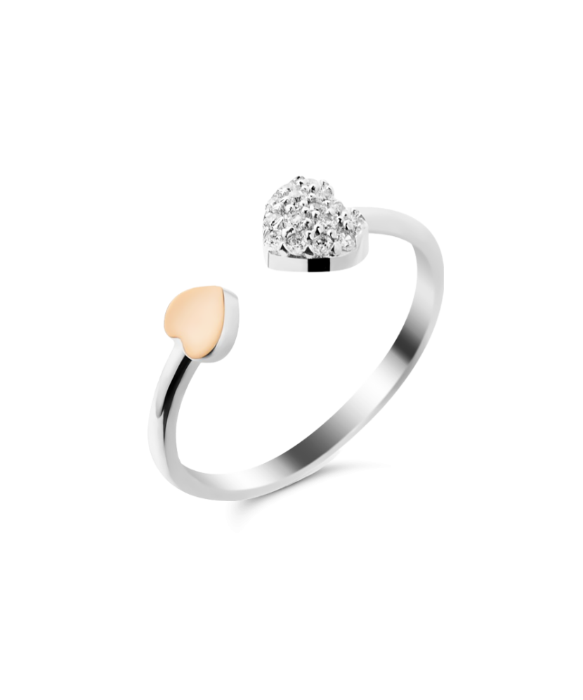 Кольцо из позолоченного серебра с цирконами