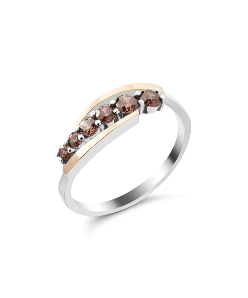 Кольцо из позолоченного серебра с цирконами Кольцо из позолоченного серебра с цирконами