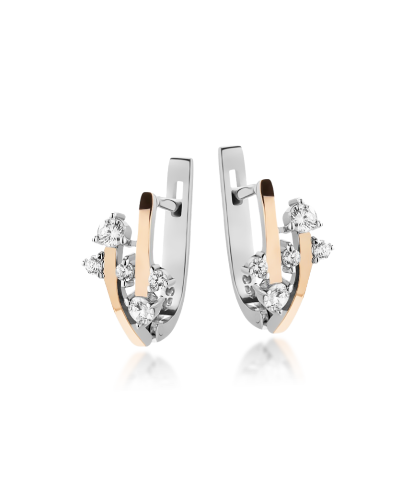 Серьги из позолоченного серебра с цирконами Серьги из позолоченного серебра с цирконами