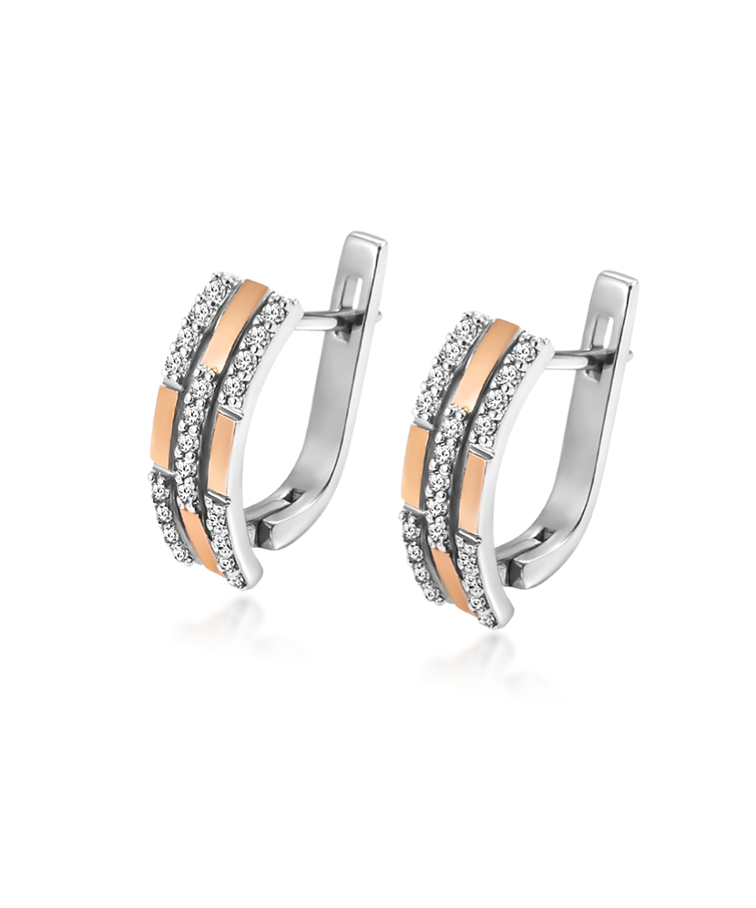 Gold plated sterling silver earrings with zircons Gold plated sterling silver earrings with zircons