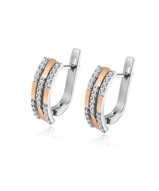 Gold plated sterling silver earrings with zircons