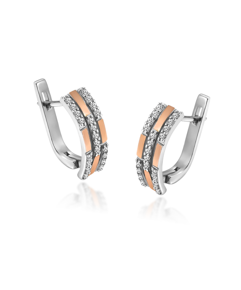 Gold plated sterling silver earrings with zircons Gold plated sterling silver earrings with zircons