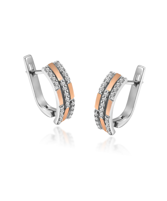 Серьги из позолоченного серебра с цирконами