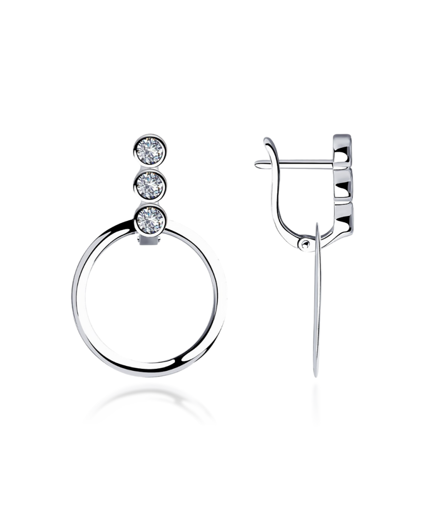 Sterling silver earrings with zircons