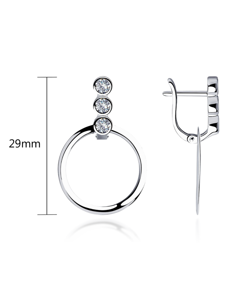 Серьги из серебра с цирконами