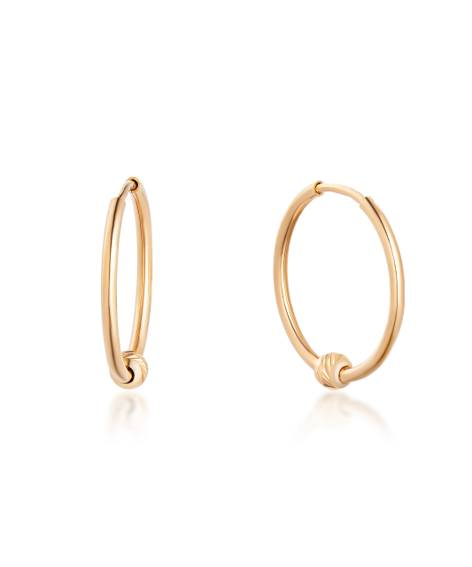 Золотые серьги конго (кольца) 13мм