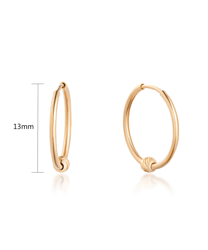 Золотые серьги конго (кольца) 13мм