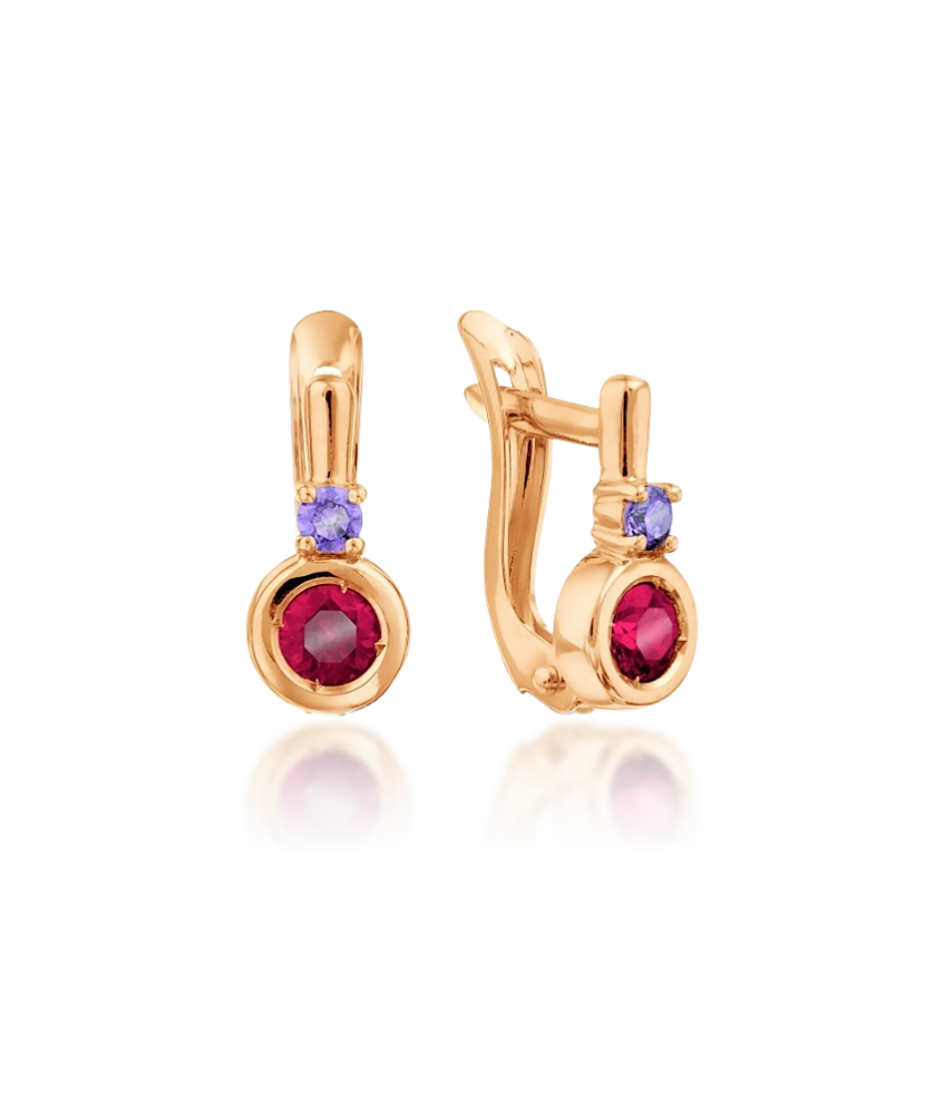 Gold earrings with crystal Gold earrings with crystal