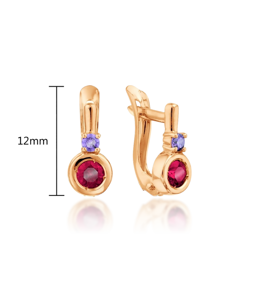 Gold earrings with crystal Gold earrings with crystal