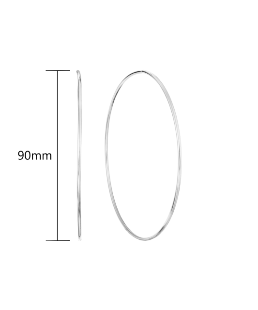 Sterling silver hoop earrings  90mm