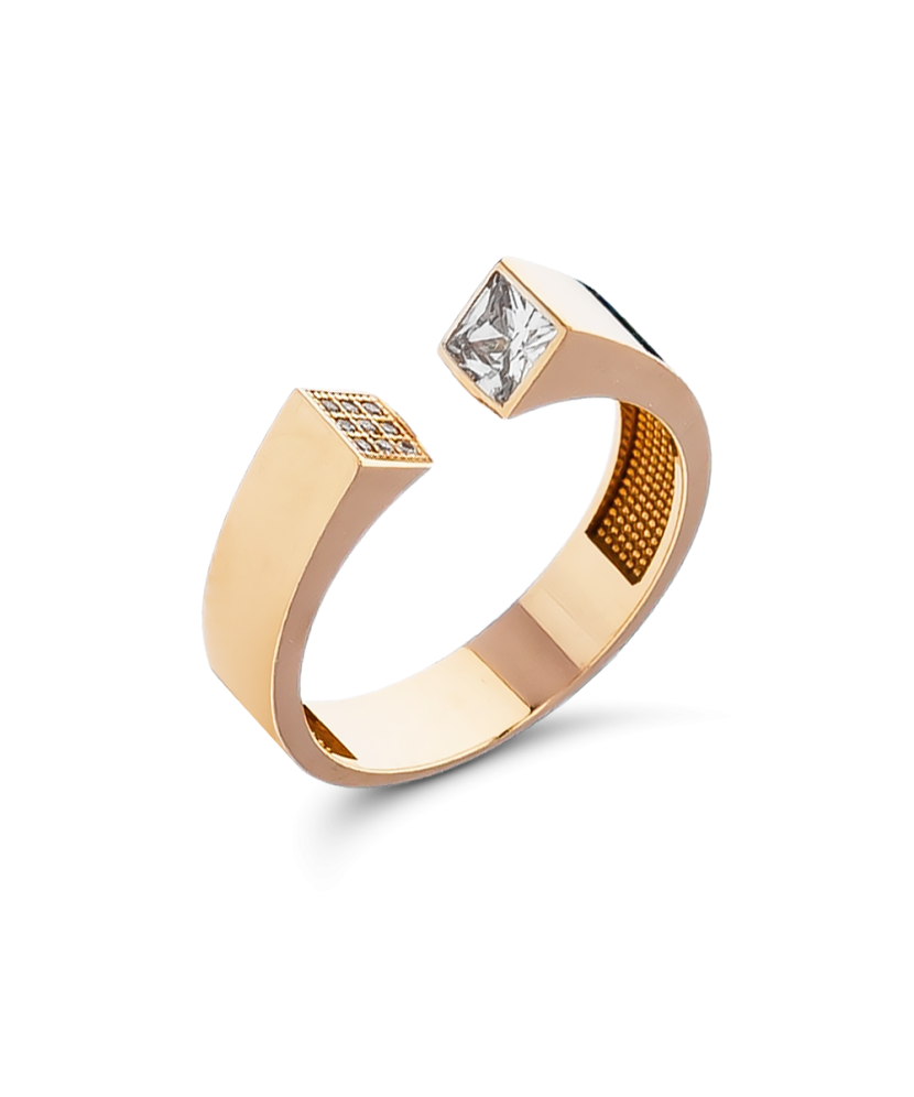 Gold ring with zircons