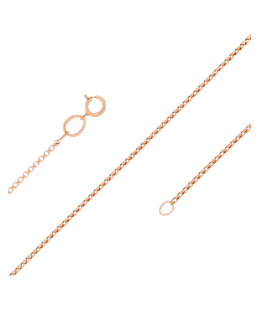 Gold bracelet "Box" 1.4mm