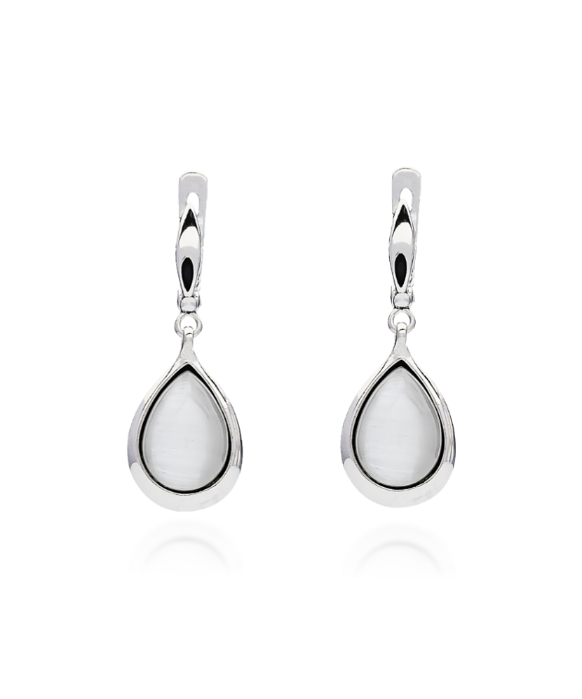 Sterling silver earrings with cats eye stone