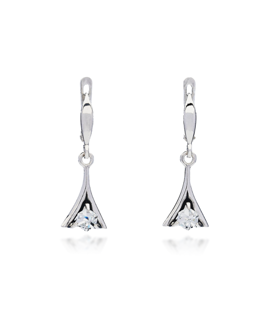 Серьги из серебра с кристаллом