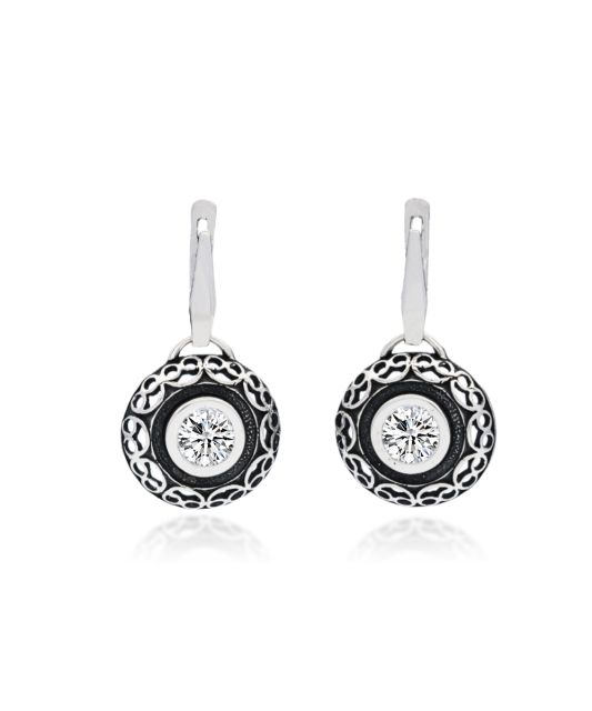 Серьги из серебра с цирконом