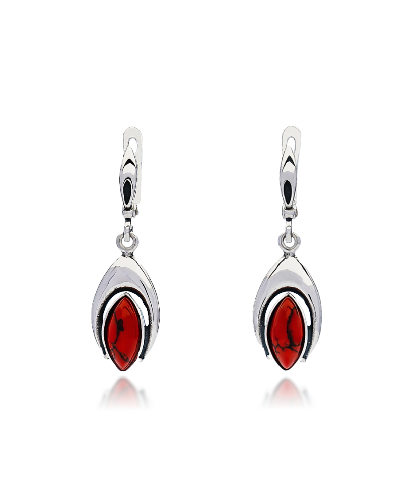 Серьги из серебра с кораллом