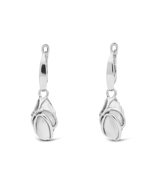 Sterling silver earrings with cats eye stone