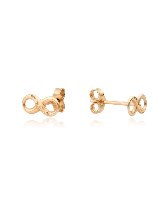 Gold earrings "infinity"