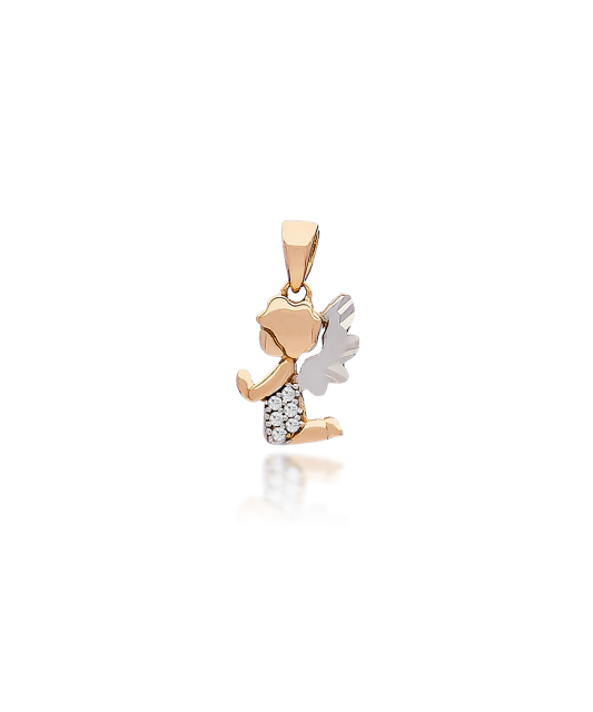 Gold pendant with zircons "angel"