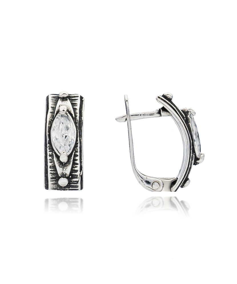 Sterling silver earrings with zirconium Sterling silver earrings with zirconium