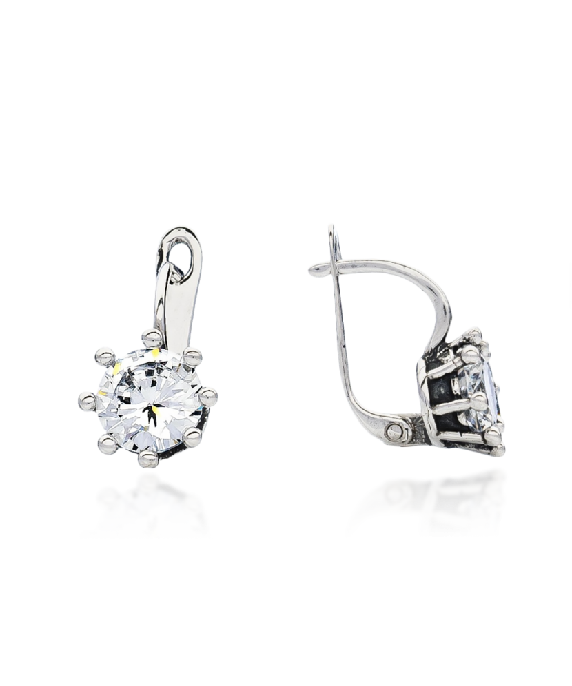 Sterling silver earrings with zirconium