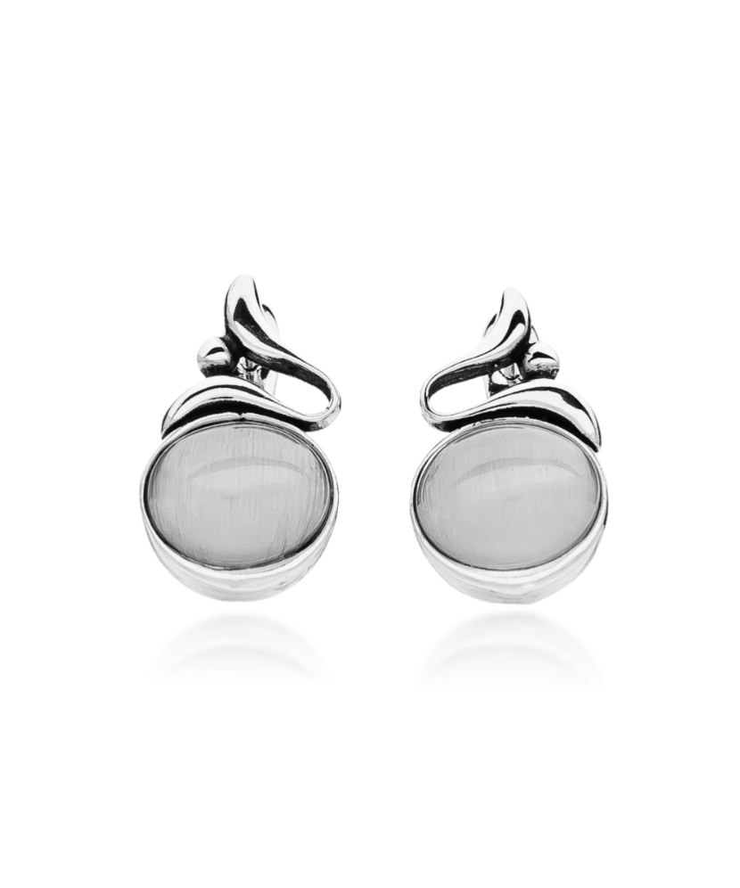 Sterling silver earrings with cats eye stone
