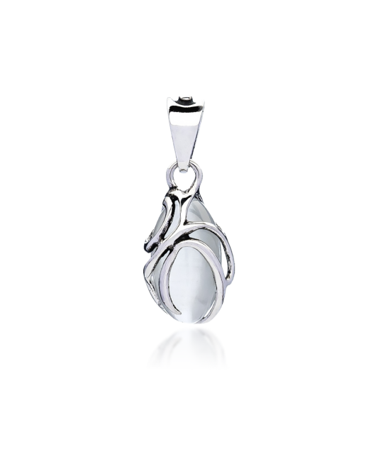 Sterling silver pendant with cats eye stone