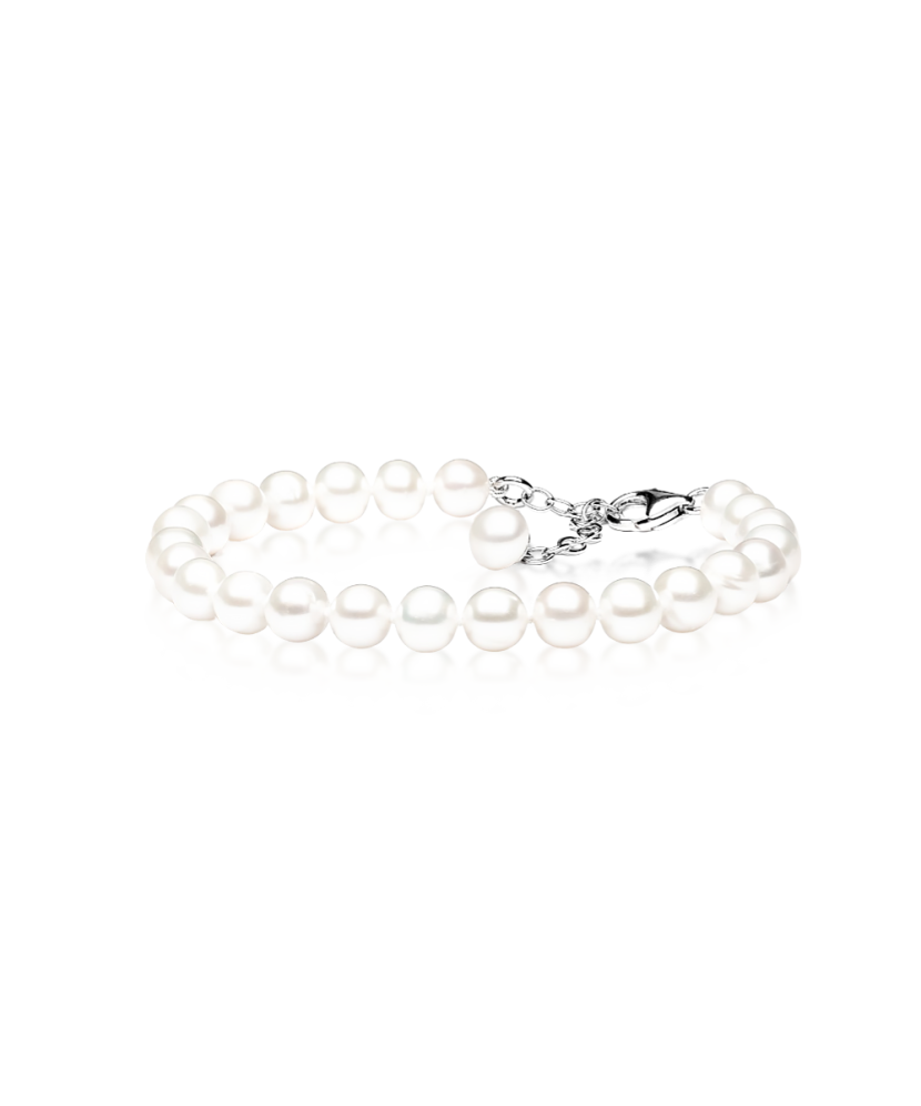 Bracelet with pearls and silver