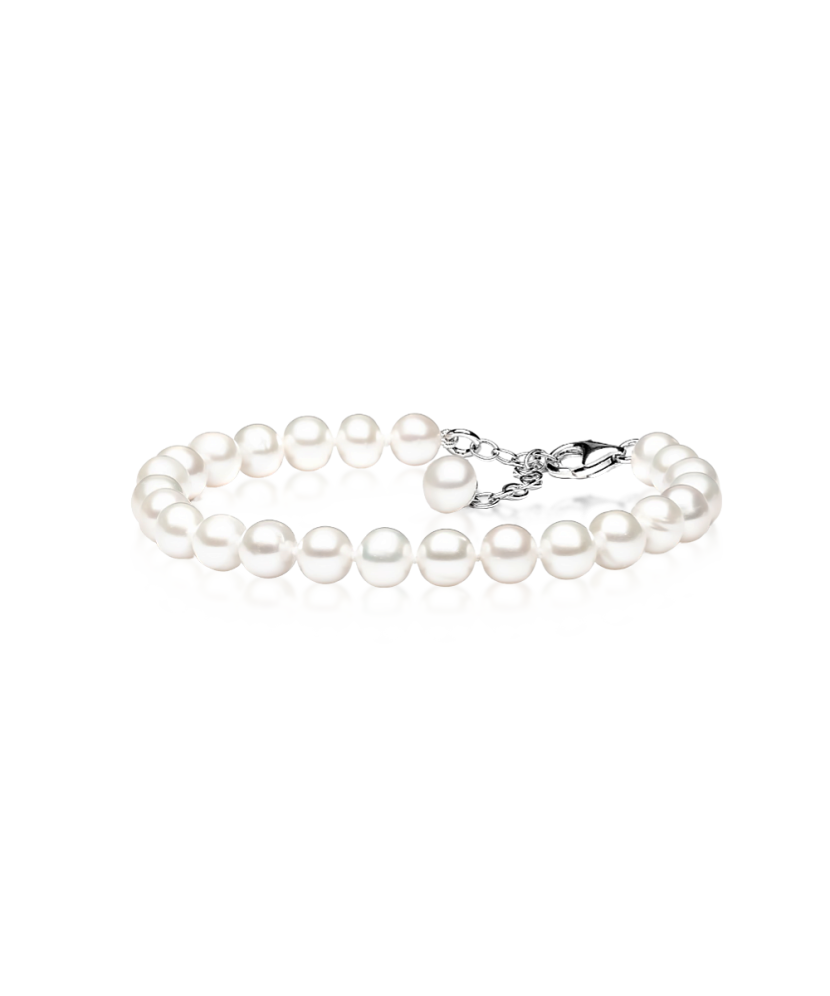 Bracelet with pearls and silver