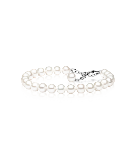 Bracelet with pearls and silver