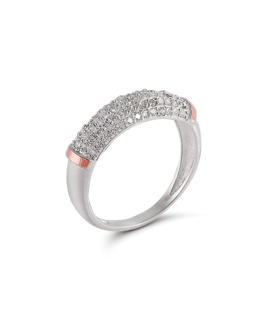 Gold plated Sterling silver ring with zircons