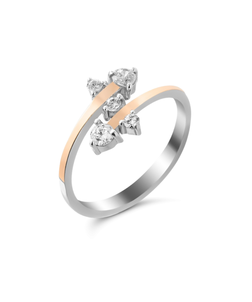 Позолоченное серебряное кольцо с цирконами Позолоченное серебряное кольцо с цирконами