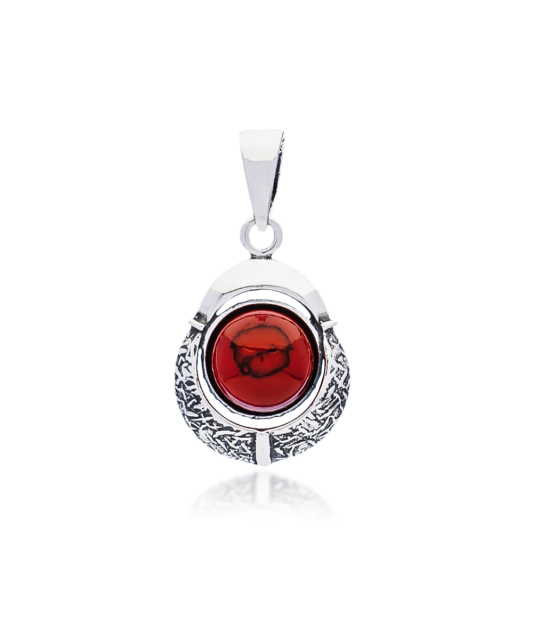 Серебряный подвеска с кораллом