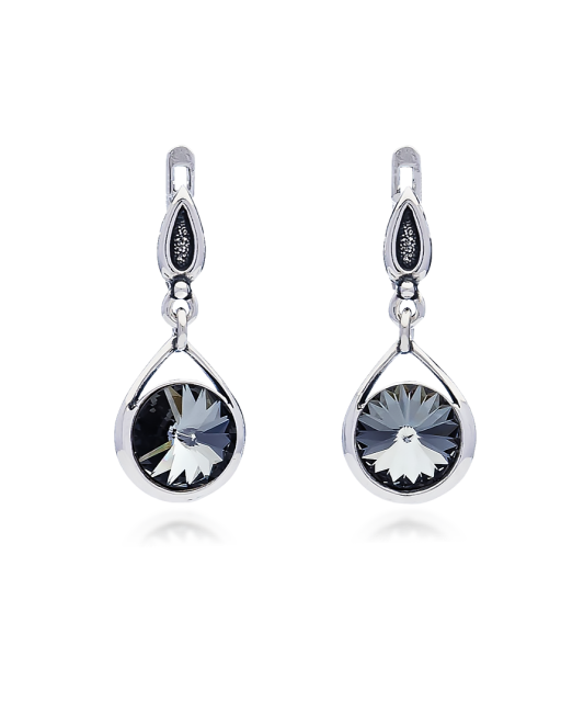 Sterling silver earrings with crystal