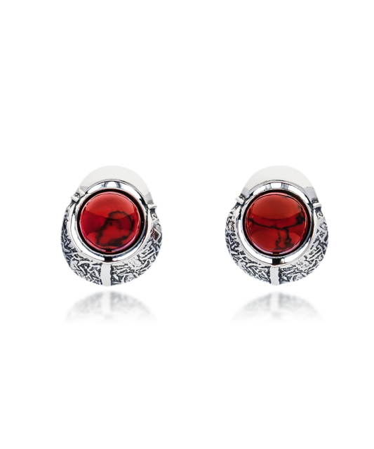Sterling silver earrings with coral