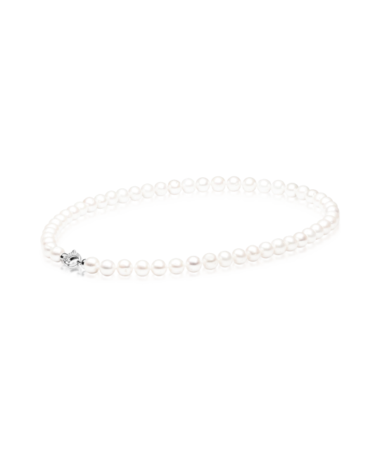 Pearl necklaces with sterling silver