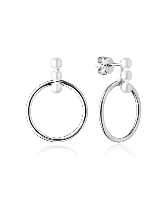 Sterling silver earrings with natural pearls