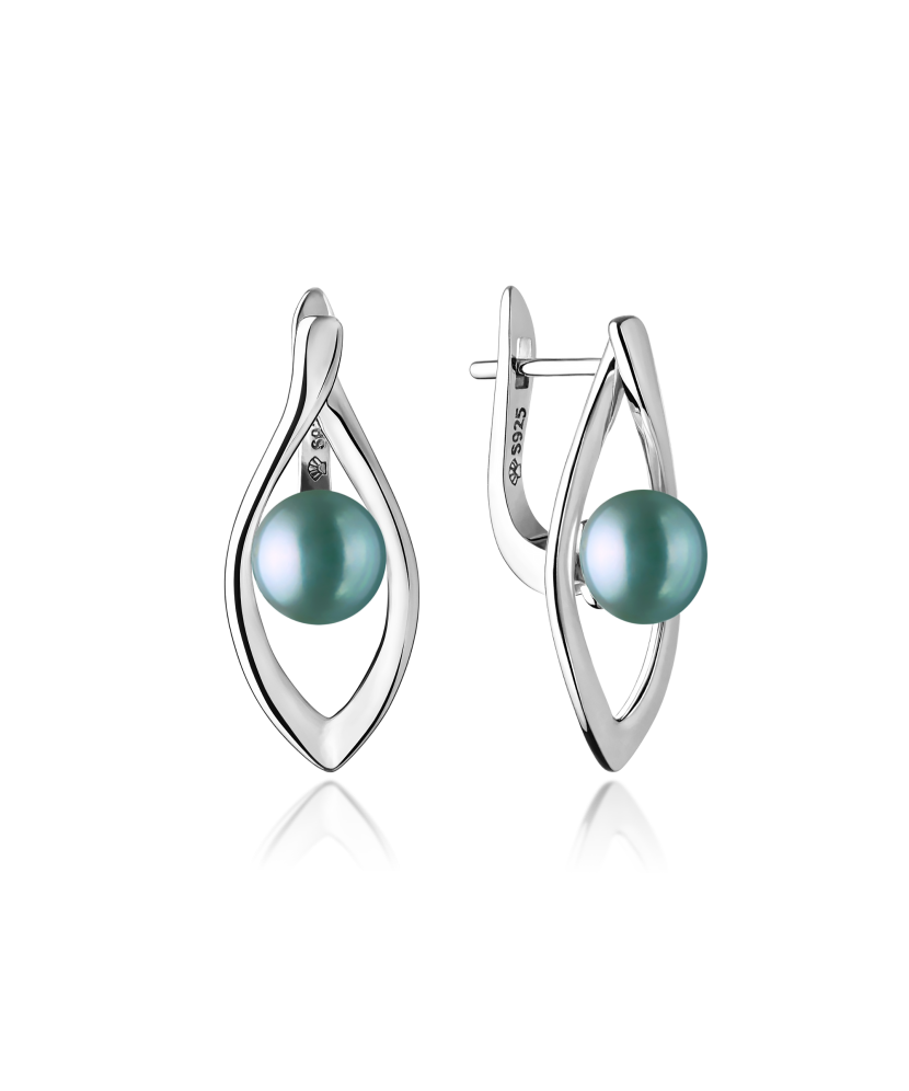 Серьги из серебра с натуральным жемчугом