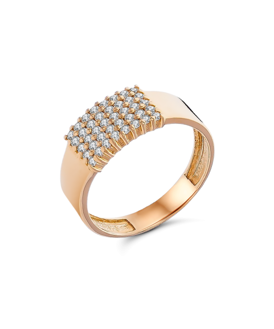 Gold ring with zircons