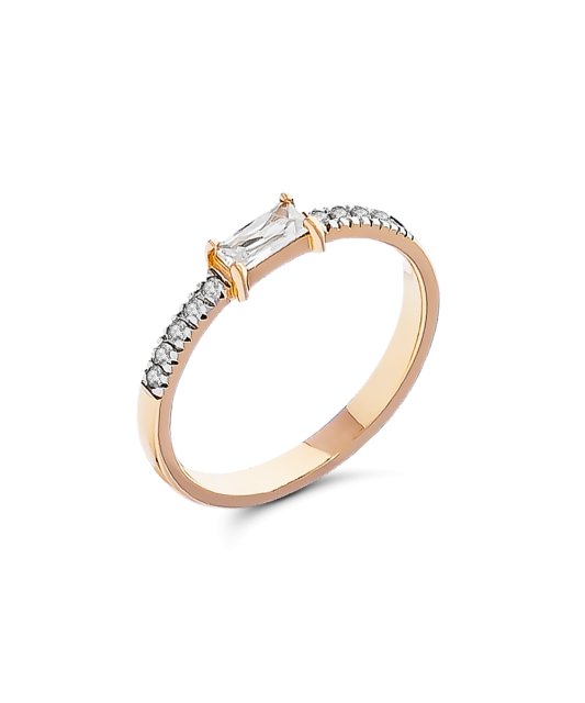 Gold ring with zircons