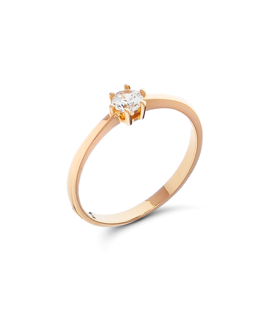 Gold ring with zirconium