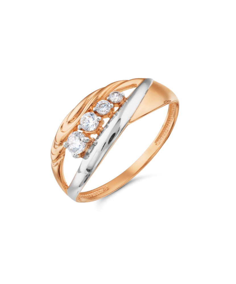 Gold ring with zircons Gold ring with zircons