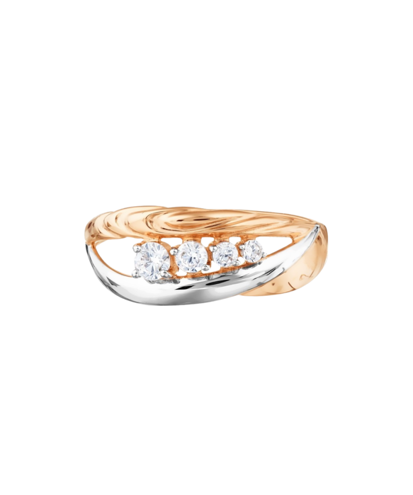 Gold ring with zircons Gold ring with zircons