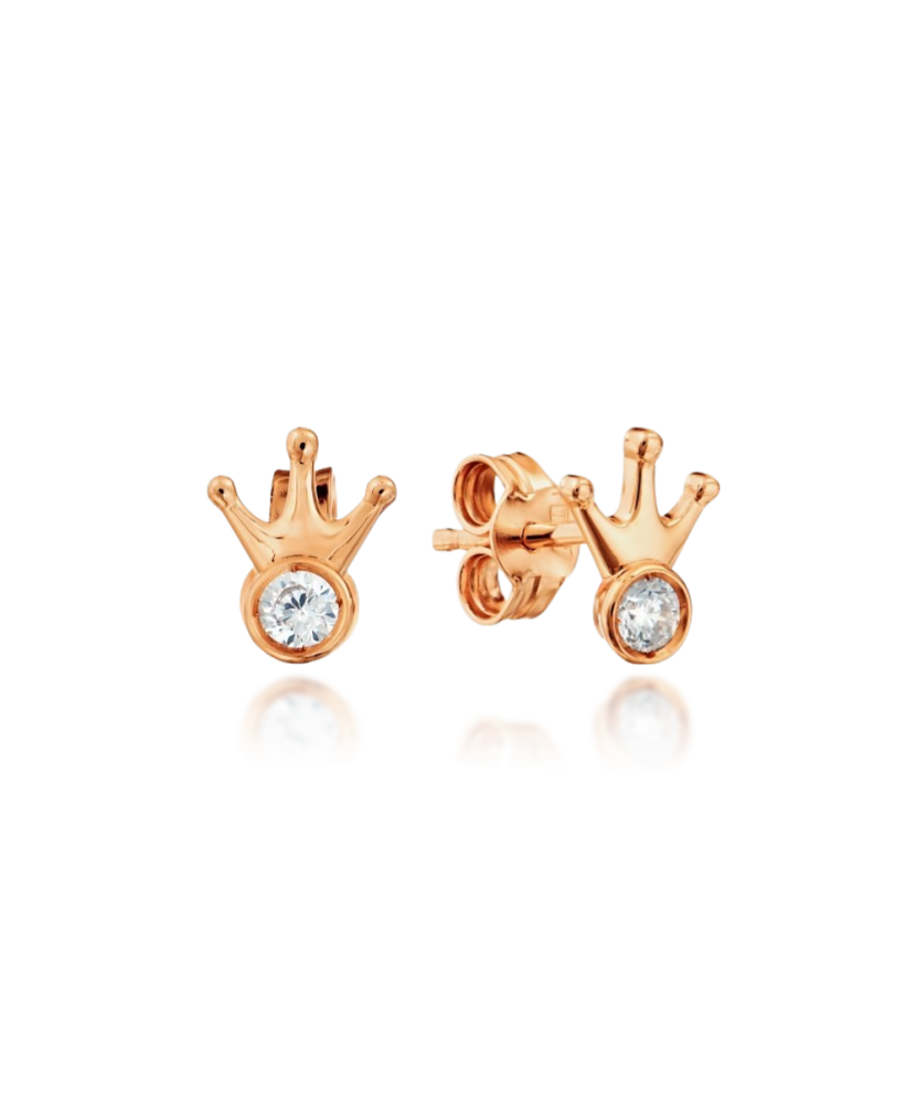 Gold earrings with zirconium Gold earrings with zirconium