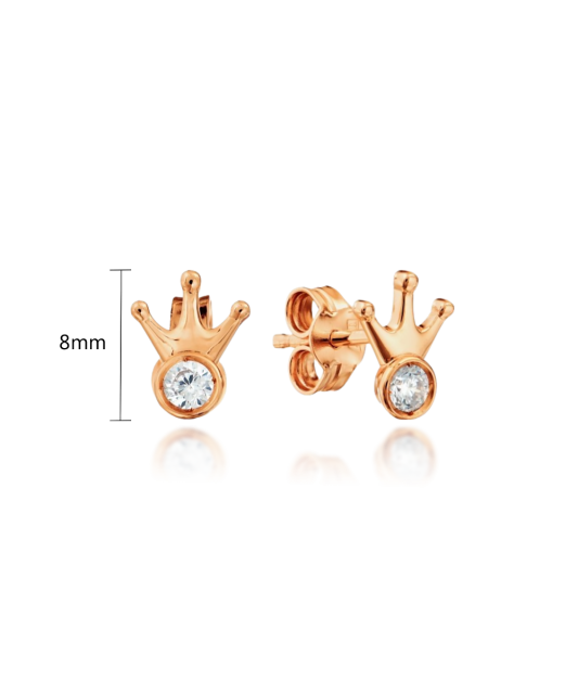 Gold earrings with zirconium