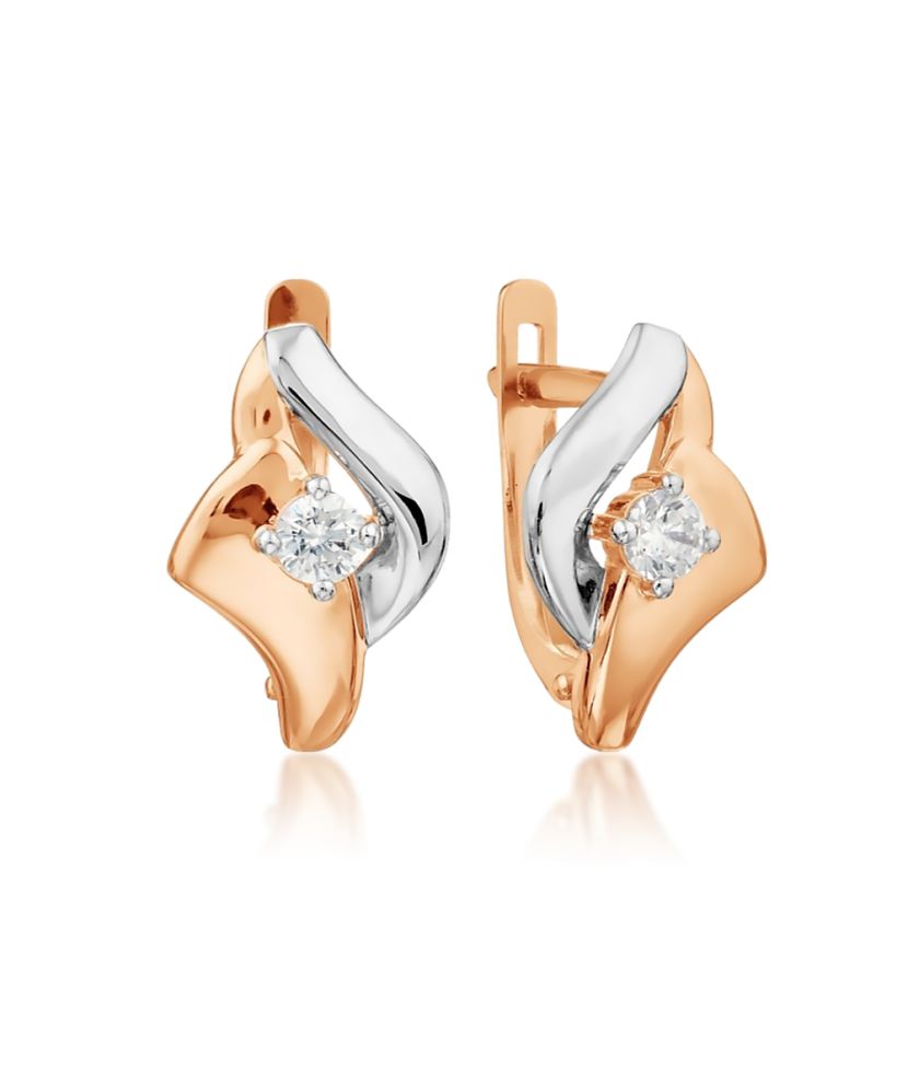 Gold earrings with zirconium Gold earrings with zirconium