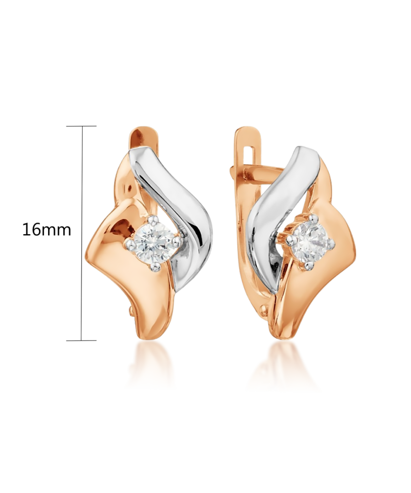 Gold earrings with zirconium Gold earrings with zirconium